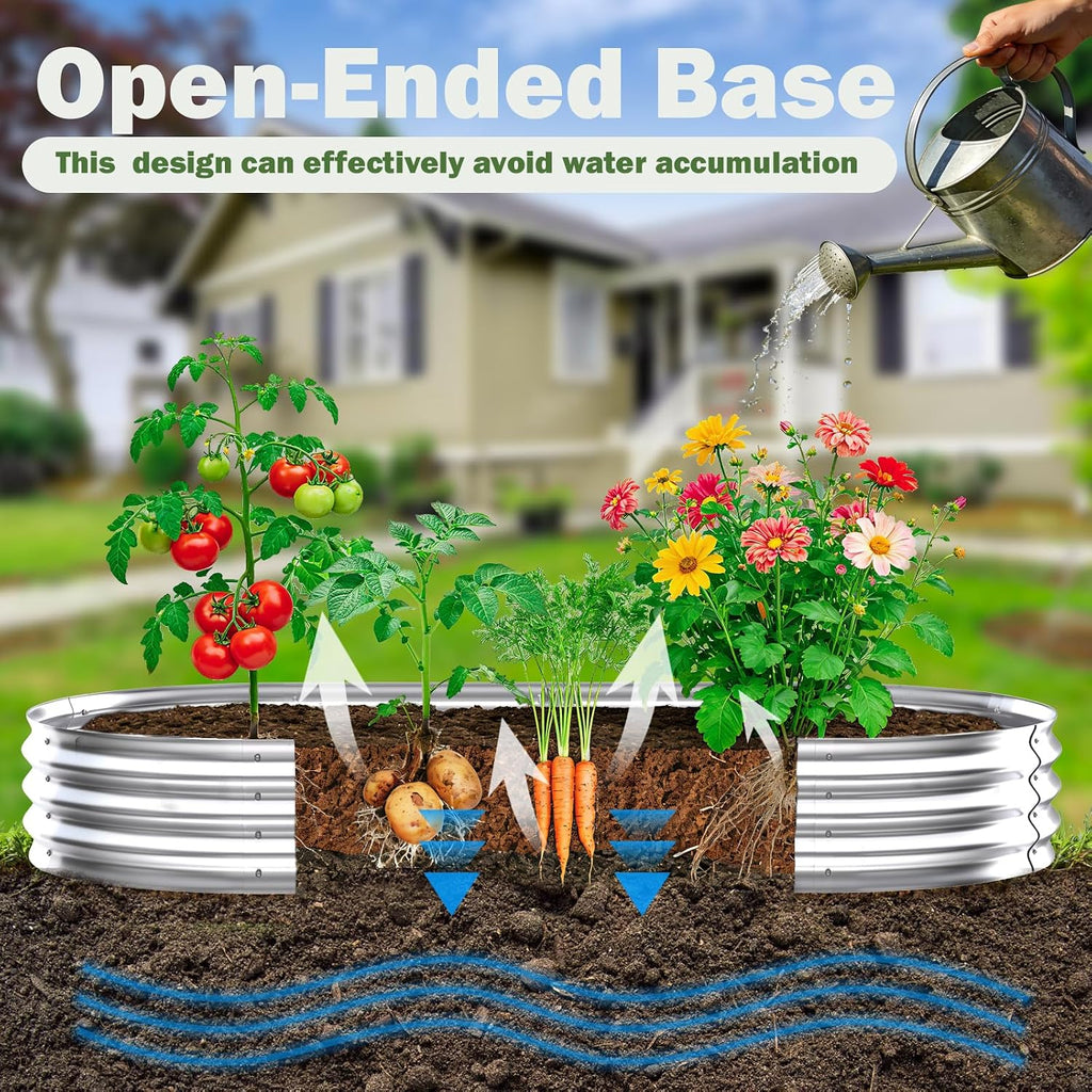 Galvanized Raised Garden Bed Outdoor, 8x4x1ft(2 Pack) Metal Heavy Duty Planter Boxes for Gardening, Easy Assemble