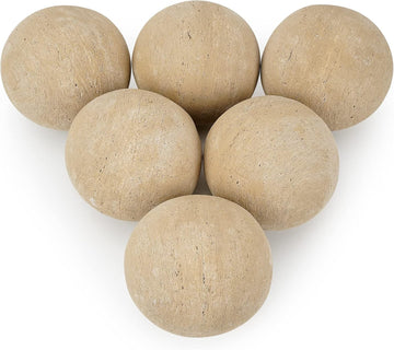 Ceramic Balls - 5” Round Fire Stones for Fire Pit Fire Bowl and Fireplace - Set of 6, Beige