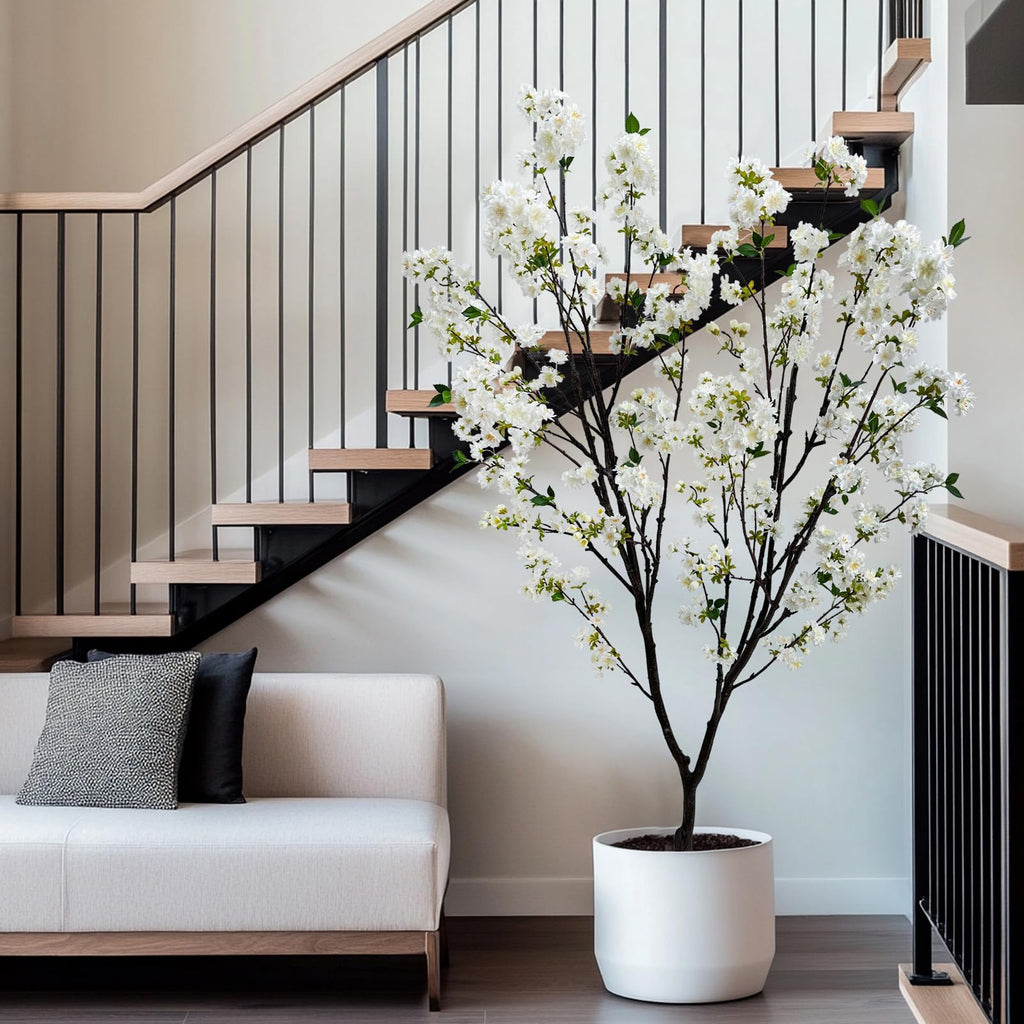 Artificial White Cherry Blossom Tree 6ft