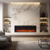 60" W Smart Wall Mount & in Wall Recessed Electric Fireplace Insert, Heater 750W/1500W