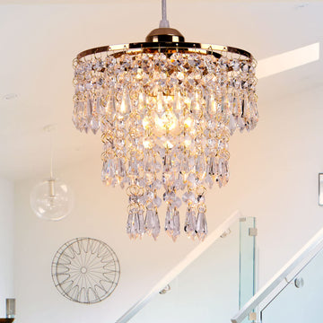 3 Tiers Crystal Chandeliers Shade Crystal Pendant Lighting Fixture
