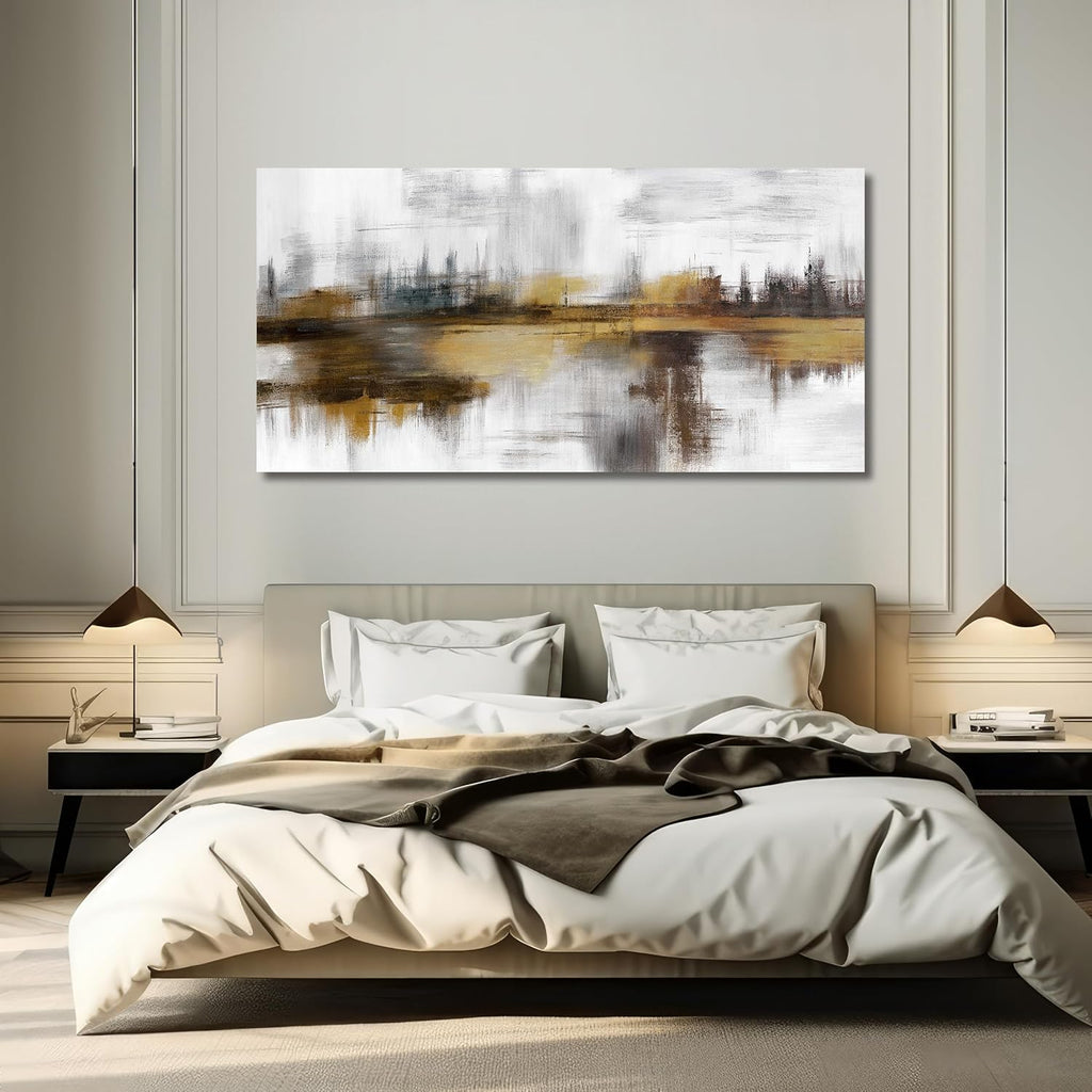 Large Abstract Wall Decor Brown and Grey Wall Art Aesthetic Canvas Painting Modern Wall Prints Minimalist Home Decor