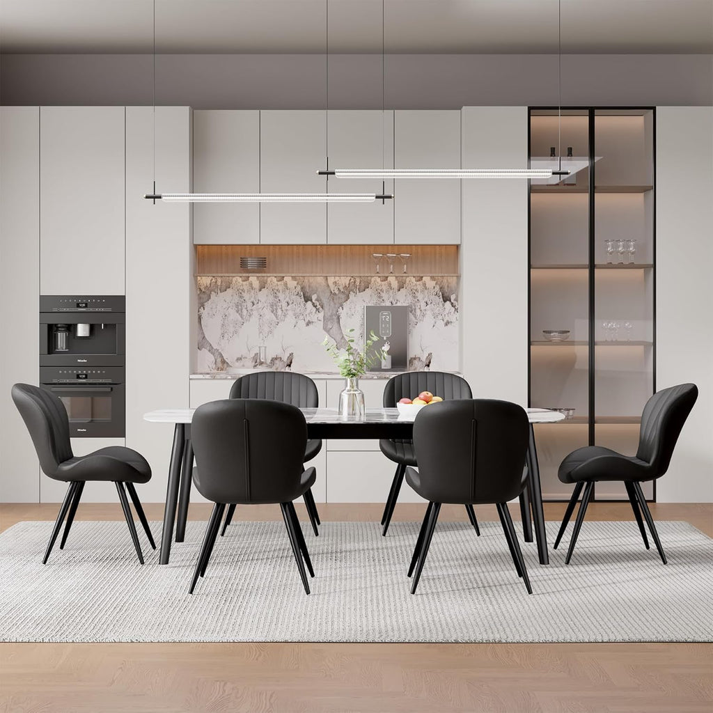 Dining Chairs Set of 2, Modern Dining Room Chairs Comfy Backrest Thick Upholstered Kitchen Chairs 19IN