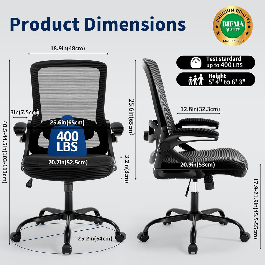 Ergonomic Office Chair Desk Chair with Adjustable Lumbar Support