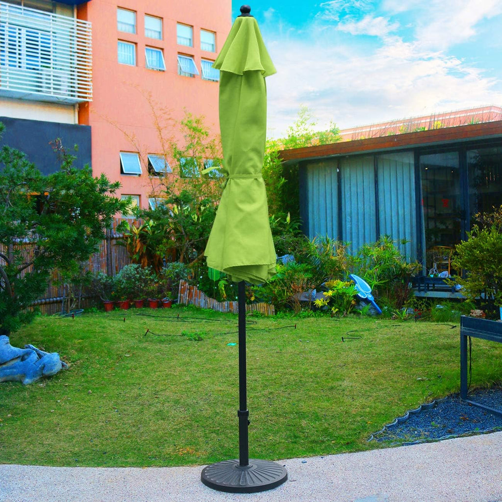 9Ft Patio Umbrella Outdoor Table Umbrella with 8 Sturdy Ribs (Grass Green)