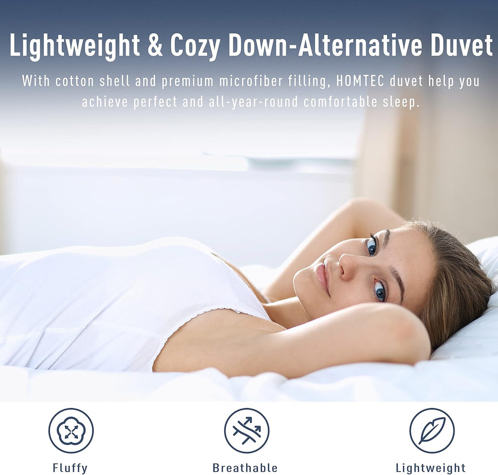 Duvet Insert Cotton Comforter King White Down Alternative Fill Duvet Insert 100% Cotton Shell Quilte