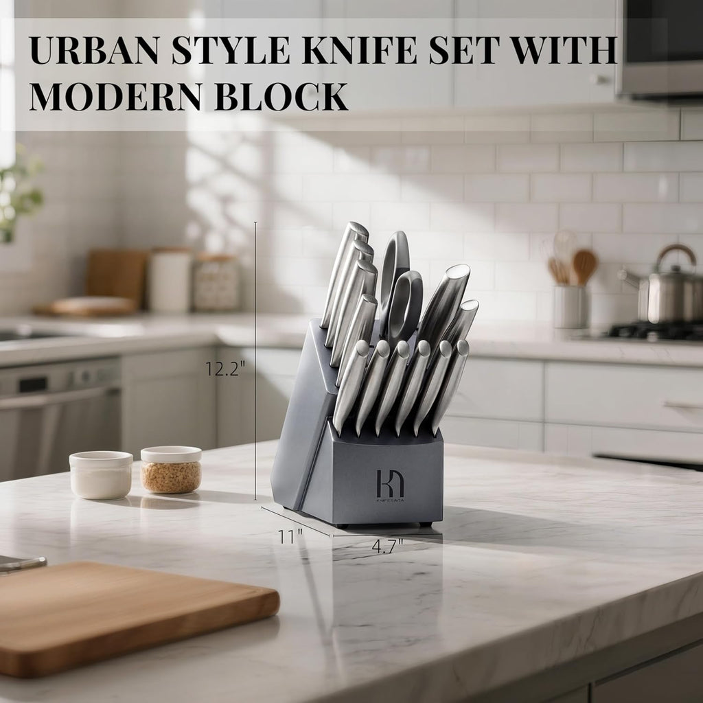 14 Pcs Kitchen Knife Set, Premium, Razor Sharp, Japanese Steel | Innovative Steel, High Carbon Stainless, Enduring