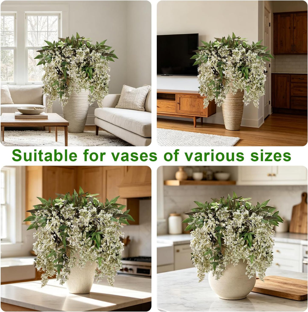 43 Inch Artificial Nandina Berry Stems for Vase, Realistic Faux Berry Spray Faux Fall Branches with Stems for Table