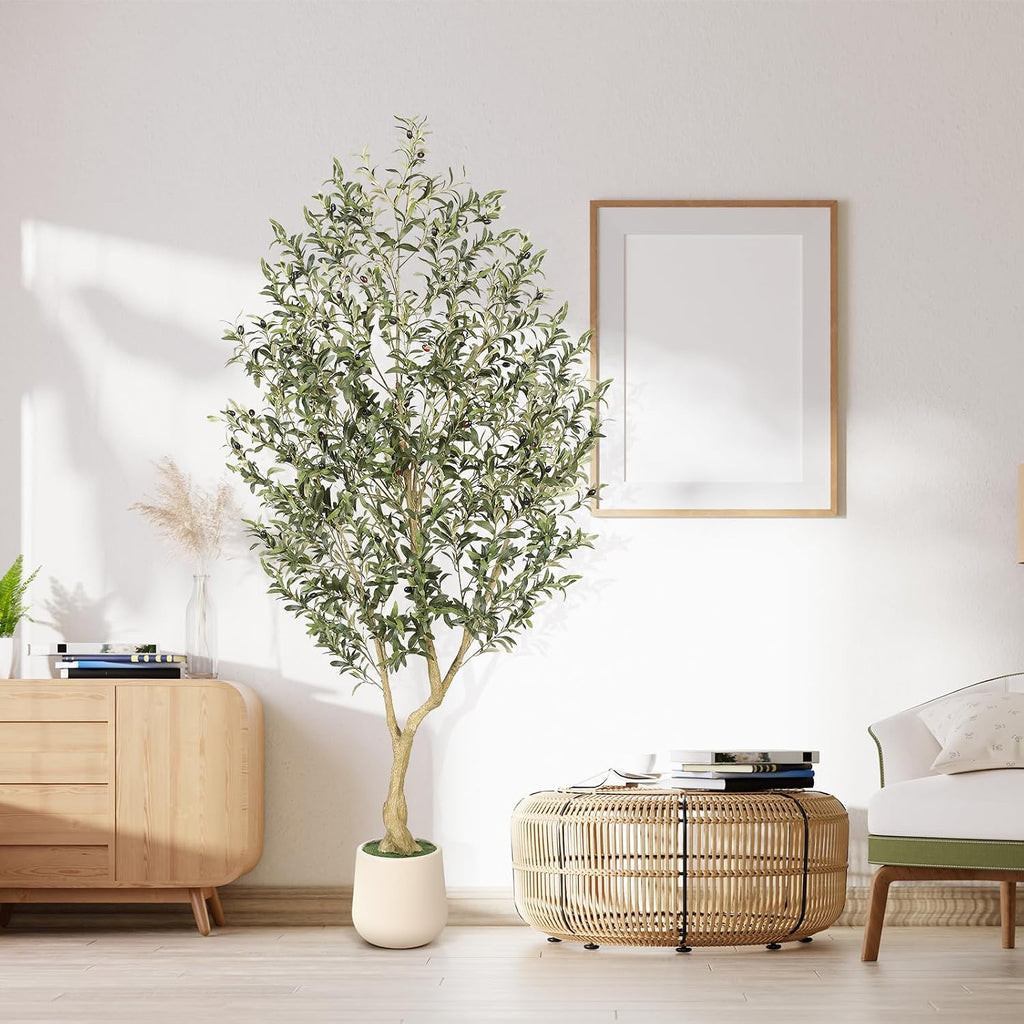 7ft Artificial Olive Tree with Tall Exquisite Planter