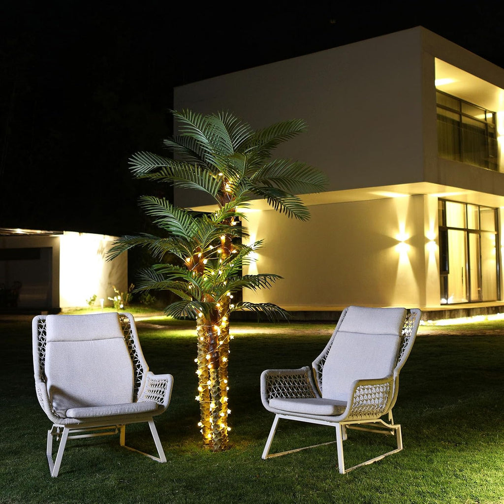 8ft Artificial Golden Cane Palm Tree, UV Resistant