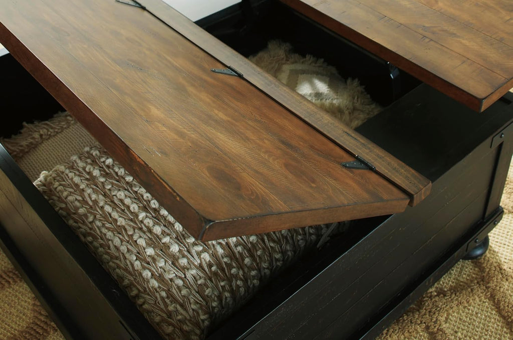 Valebeck Lift Top Coffee Table, Storage, Split-top Design, Wood, 36" W x 36" D x 18" H