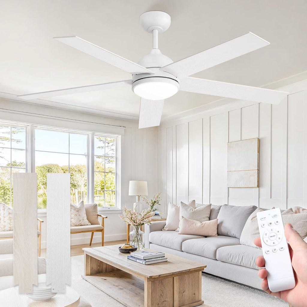 72" Ceiling Fan with LED Light and Remote - Silver Gray
