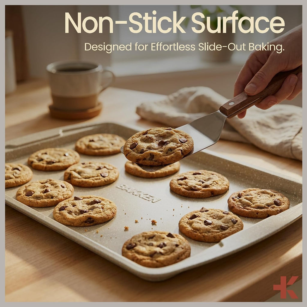 Bakeware Set - 6 Piece - Stackable, Deluxe, Non-Stick Pans for Professional and Home Cooking - Carbon