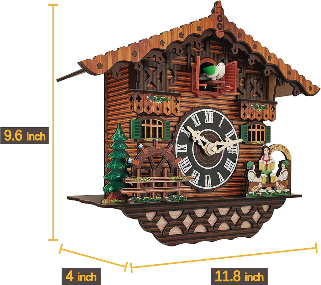 Traditional Black Forest Cuckoo Clock, Newly Wood Coo Coo Clock Decorative Wall Clock with Pendulum and Chiming Function - Perfect Wall...