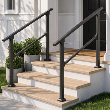 2pack Hand Rails for Outdoor Steps, 3-Step Metal Stair Railing Kit
