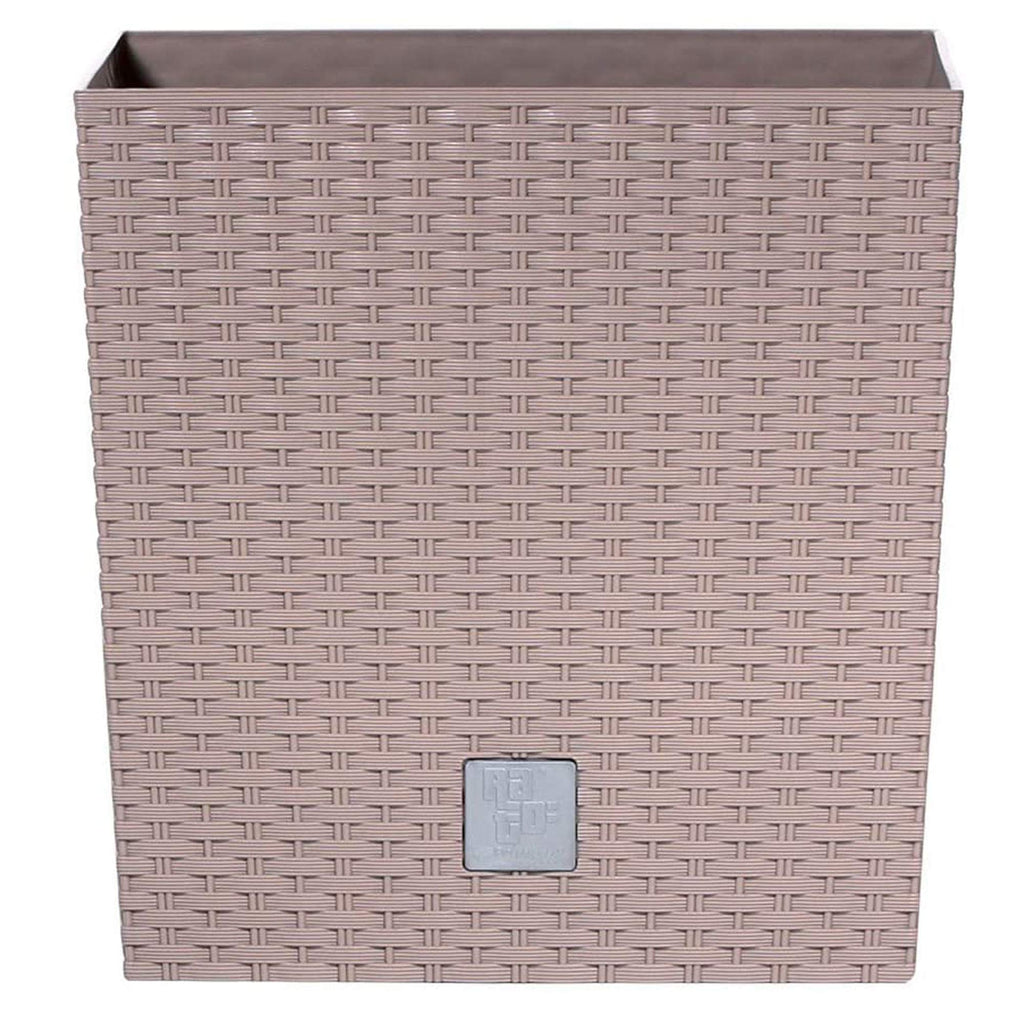 Rattan Planter Mocca Colour - 22.5cm 8L Capacity - Plastic Flower Pot Suitable for Indoor and Outdoor Use