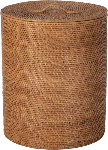 Loma Round Rattan Hamper & Laundry Basket with Lid - Stylish Storage Decor Wicker, Storage Hamper - Organizer &