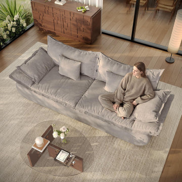86.6" Cloud Couch for Living Room, Modern 3 Seater Sailboat Sofa with Deep Seat