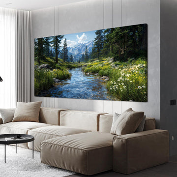 Large Canvas Wall Art Decor Nature Landscape Wall Art Prints Artwork For Walls Green Botanical Wall Art Decorations