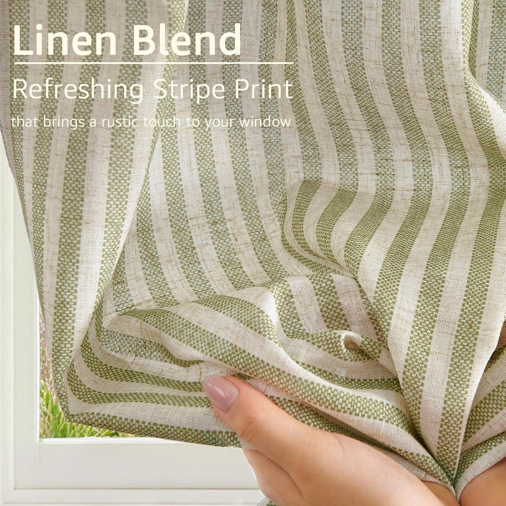 Kitchen Curtains and Valances Set Striped Tier Curtains Ticking Stripe Linen Curtains Pinstripe Cafe Curtains