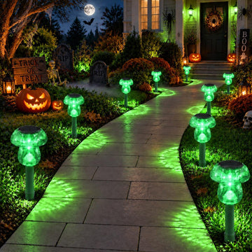 Solar Lights Outdoor, St Patricks Day 16 Pack Mushroom Landscape Lights Waterproof, Solar Powered LED Lighting for