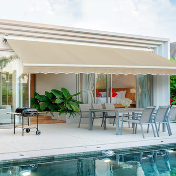15'x10' Patio Awning Retractable, Fully Assembled Motorized Electric Commercial Grade - Quality 100% Dope-Dyed