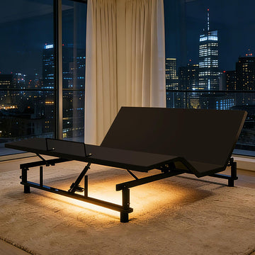 King Adjustable Bed Frame with Remote/Zero Gravity/Head & Foot Incline/USB Ports/Under-Bed Nightlight/Quiet Motor