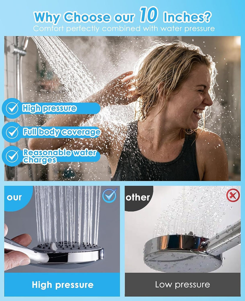 High Pressure Rainfall Shower Head with Handheld Spray Combo
