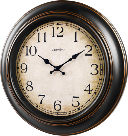 18 Inch Vintage Large Wall Clock for Living Room Decor,Battery Operated Silent Non-Ticking Retro Classic Clocks for