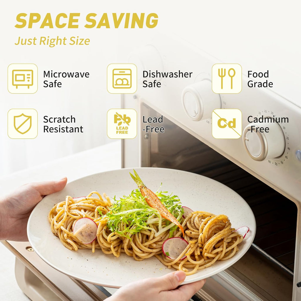 Plates and Bowls Sets, 12 Pieces Modern Stoneware Dinnerware Set for 4 Kitchen Dinner Set Ceramic Dishware Dishes Set