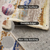 5x7 Area Rugs for Living Room, Colorful Modern Abstract Area Rug, Washable Kids Rugs for Playroom