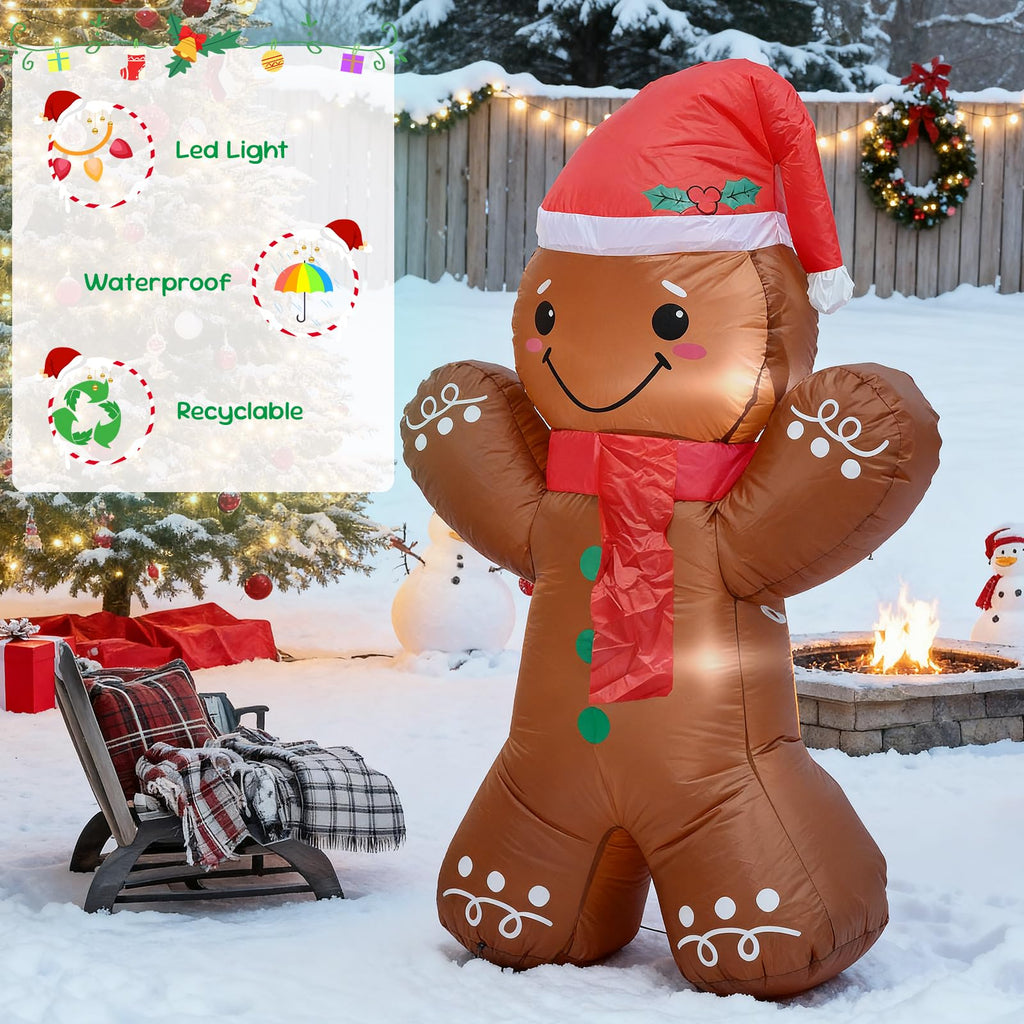 3.5 FT Christmas Inflatables Cute Gingerbread Man Decoration