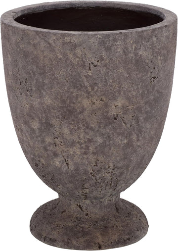 Outdoor - Ella Large Planter Pot with Drainage - Antique Brown Ficonstone Cement - Weather Resistant - Ideal