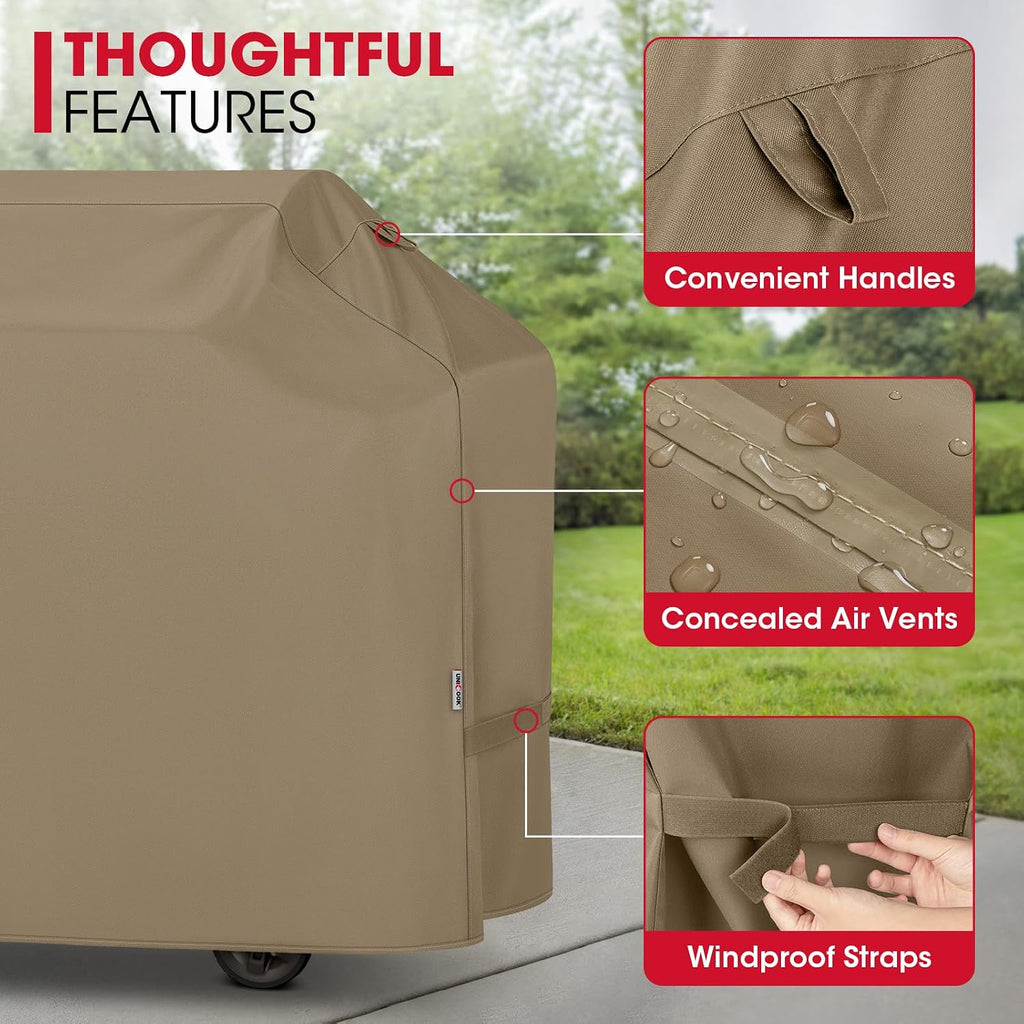 55 in. Grill Cover Heavy Duty Waterproof, Neutral Taupe