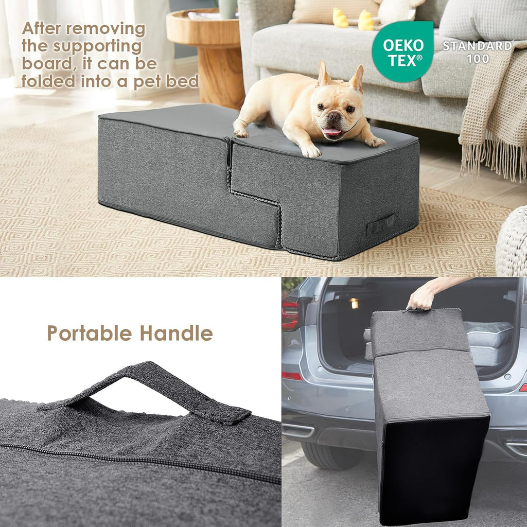 Dog Stairs for Bed 18" H, 4-Step Dog Steps for High Bed, Pet Steps for Small Dogs and Cats