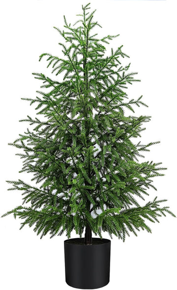 Norfolk Pine Christmas Tree, 4 to 7 ft, Unlit Artificial Tree in Pot, Soft-Touch PE Material, Family & Pet Friendly
