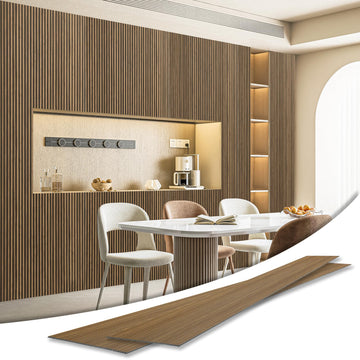 Fine Bar Design Slim Slat Wall Panel, 104 x 12 Inch, 4-Pack, Rosewood