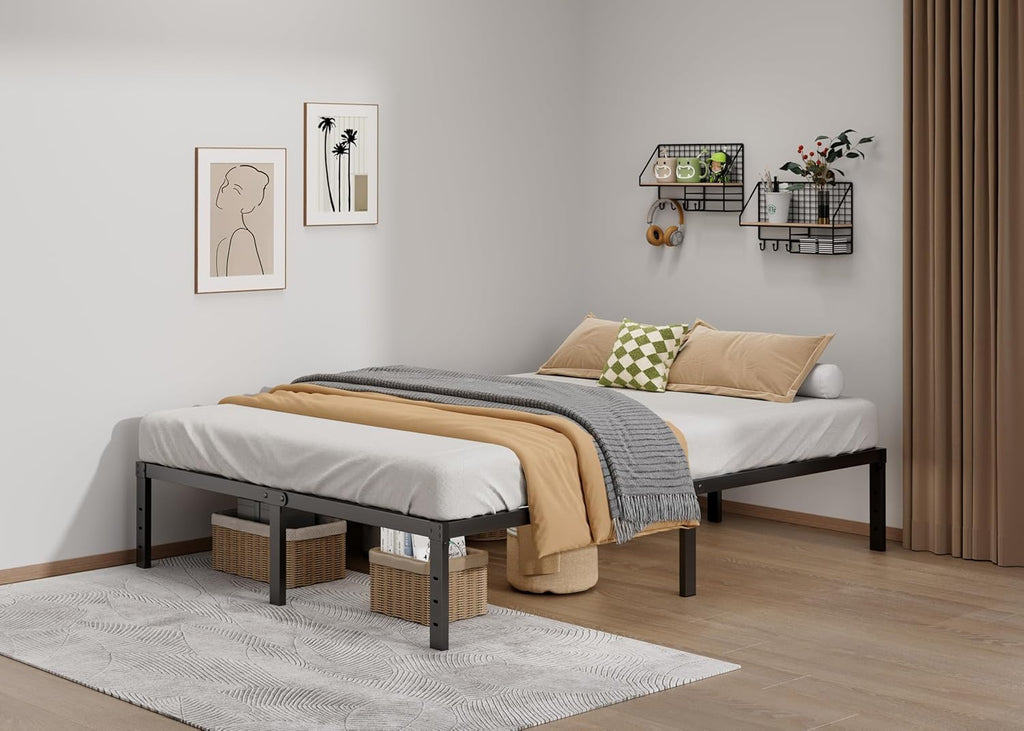 Metal Bed Frame Full - 14 Inch Heavy-Duty Full Platform Bed Frame No Box Spring Needed, Easy Assembly, Noise-Free