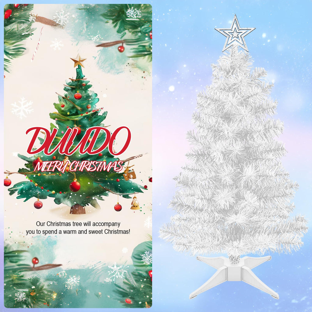 4FT Premium Hinged Artificial Holiday Small Mini Christmas Tree for Tabletop, Home, Office, Indoor and Outdoor Holiday