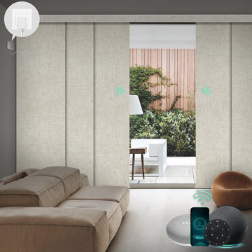 Hardwired Smart Sliding Panels, Custom Motorized Panel Track Blinds