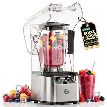 Commercial Professional Blender With Shield Quiet Sound Enclosure 2200W Industries Strong and Quiet