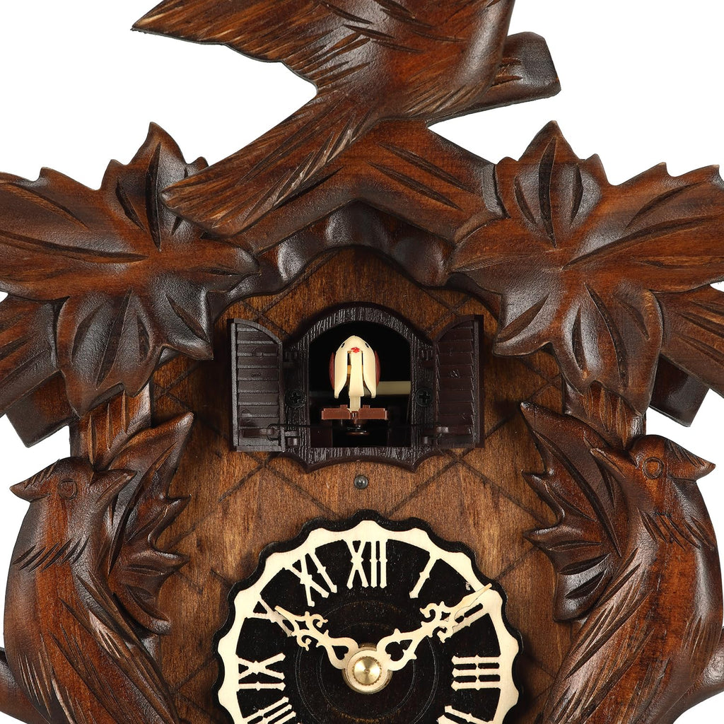 Hand-Carved Cuckoo Clock Antique Decoration for Wall 19x8 Inches