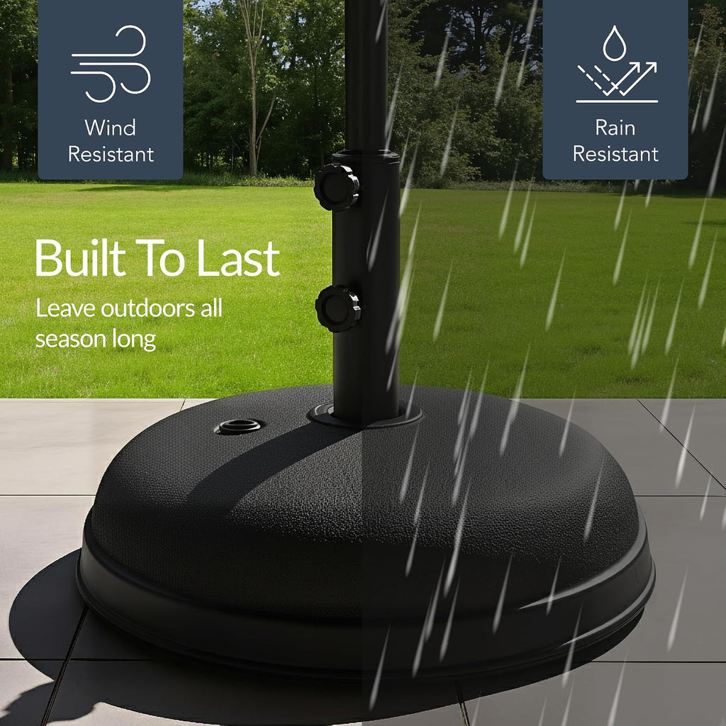 Fillable Umbrella Base Stand Round Dome Plastic Patio Umbrella Base Stand, Pole Holder w/ 55lbs Weight Capacity