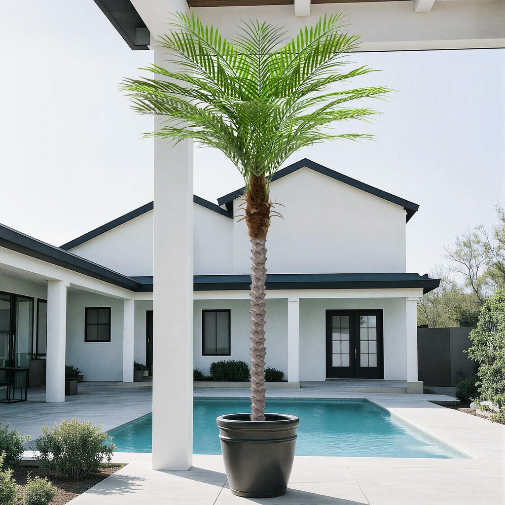 6ft Artificial Phoenix Palm Tree Tall Artificial Palm Trees with 18 Adjustable Leaves, Faux Phoenix Palm Plants for