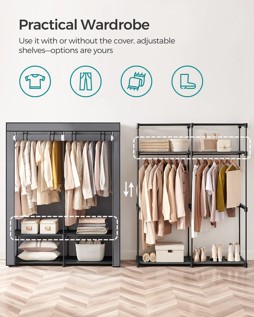 Closet Wardrobe, Clothes Storage, 55.1 x 16.9 x 68.5 Inches