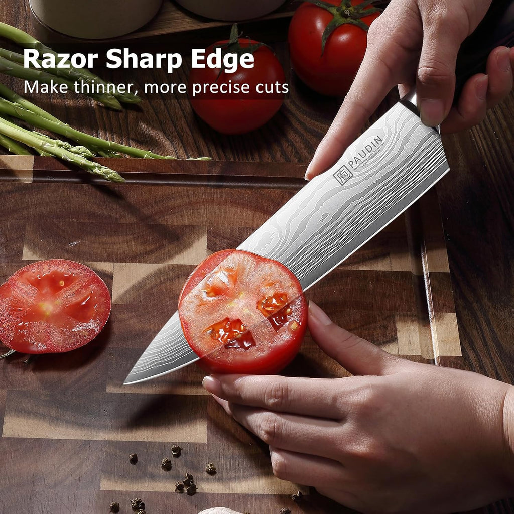 Kitchen Knife Set, 3 Piece High Carbon Stainless Steel Professional Chef Knife Set with Ultra Sharp Blade & Wooden