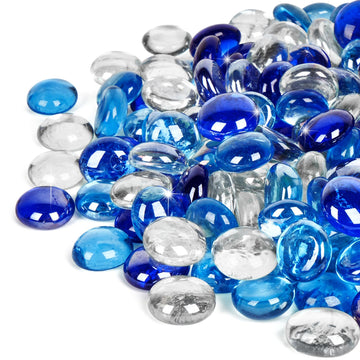 10 lbs Fire Pit Glass for Propane Fire Pit, 3/4 Inch Fire Glass Beads for Fireplace Fire Pit Table, Glass Rocks for