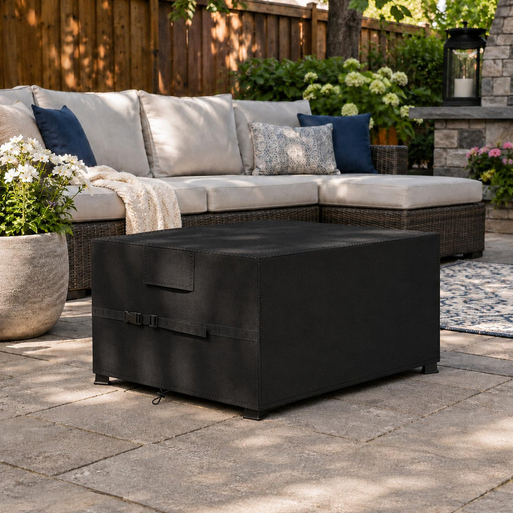 Fire Pit Cover Square 30", 600D Oxford, Waterproof, Black