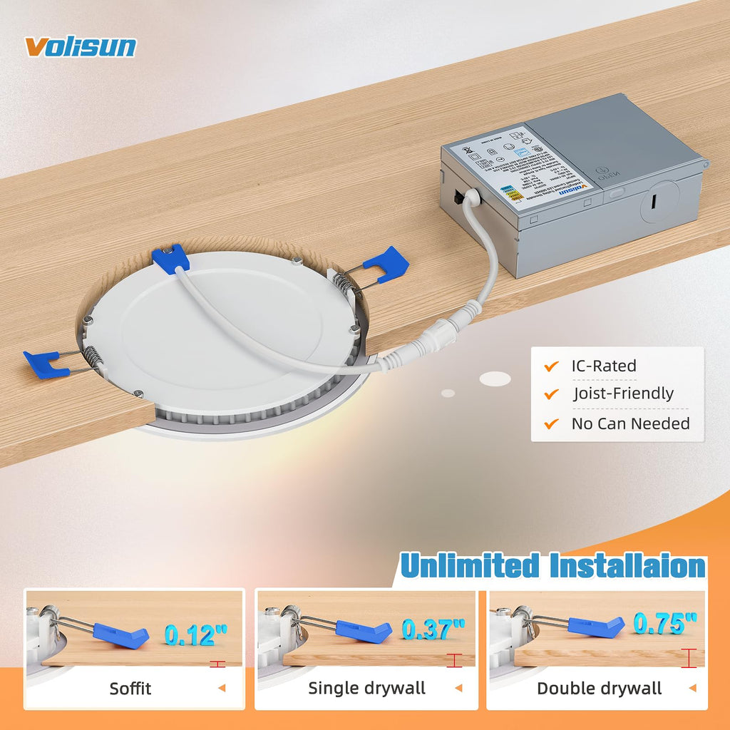 8 Pack 4 inch Recessed Lighting, 5CCT, 9.5W Eqv 80W