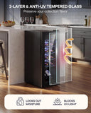12 Bottle Compressor Wine Cooler Refrigerator, Freestanding Wine Cellar with Gla